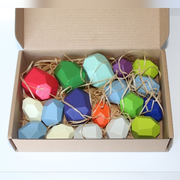 ✨🆕✨ Wooden Sorting Stacking Stones/ Rocks - Picture 5 of 9